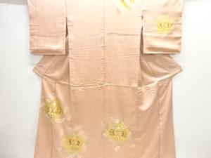 向かい鳳凰に花模様刺繍訪問着